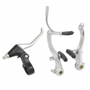 FRENOS V-BRAKE 6PCS C/MANETAS ALUMINIO EN PLATA